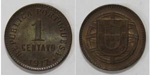 1 Centavo Erste Portugiesische Republik (1910 - 1926) Kupfer 