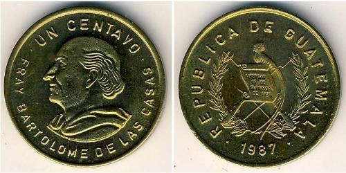 1 Centavo República de Guatemala (1838 - ) Messing 