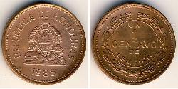 1 Centavo Honduras (1821 - ) Rame/Acciaio 
