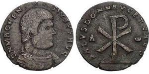 1 Centenionalis Roman Empire (27BC-395) Bronze Magnentius (303-353)