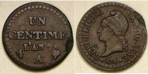 1 Centime 法国 銅 