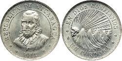 1 Cordoba Nicaragua (1821 - ) Argento 