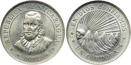 1 Cordoba Nicaragua (1821 - ) Silver 