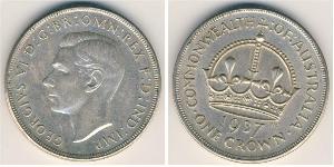 1 Corona Australia (1788 - 1939) Argento Giorgio VI (1895-1952)