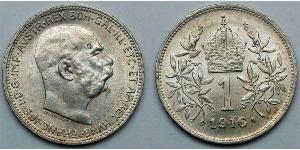 1 Corona Impero austro-ungarico (1867-1918) Argento Franz Joseph I (1830 - 1916)