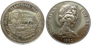 1 Corona Isola di Man Rame/Nichel Elisabetta II (1926-2022)