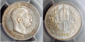 1 Corona Österreich-Ungarn (1867-1918) Silber Franz Joseph I (1830 - 1916)