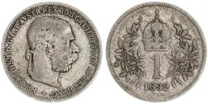 1 Corona Österreich-Ungarn (1867-1918) Silber Franz Joseph I (1830 - 1916)