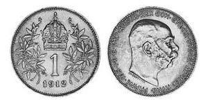 1 Corona Австро-Венгрия (1867-1918) Серебро Франц Иосиф I (1830 - 1916)