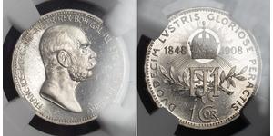 1 Corona Австро-Венгрия (1867-1918) Серебро Франц Иосиф I (1830 - 1916)