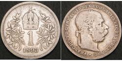 1 Corona Австро-Угорщина (1867-1918) Срібло Франц Иосиф I (1830 - 1916)