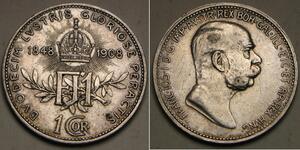 1 Corona Австро-Угорщина (1867-1918) Срібло Франц Иосиф I (1830 - 1916)