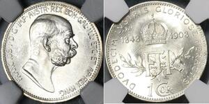 1 Corona Австро-Угорщина (1867-1918) Срібло Франц Иосиф I (1830 - 1916)
