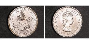 1 Crown Bermudes Argent Elizabeth II (1926-2022)