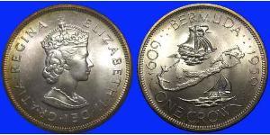 1 Crown Bermudes Argent Elizabeth II (1926-2022)