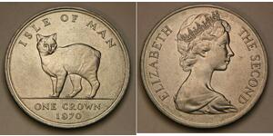 1 Crown Isle of Man Copper/Nickel Elizabeth II (1926-2022)