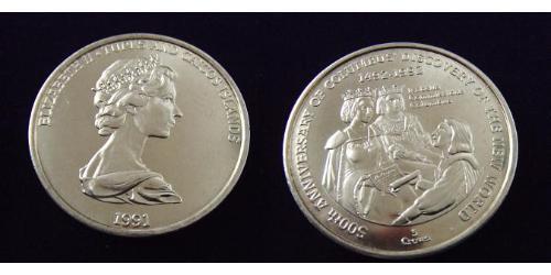 1 Crown Turks and Caicos Islands (1783 - ) Copper/Nickel Elizabeth II (1926-2022)