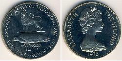 1 Crown Ascension Island Copper/Nickel Elizabeth II (1926-2022)