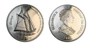 1 Crown Tristan da Cunha (archipel) Cuivre/Nickel Elizabeth II (1926-2022)