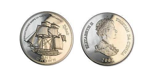 1 Crown Tristan da Cunha (archipel) Cuivre/Nickel Elizabeth II (1926-2022)