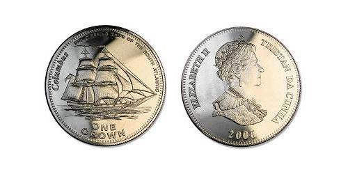 1 Crown Tristan da Cunha (archipel) Cuivre/Nickel Elizabeth II (1926-2022)