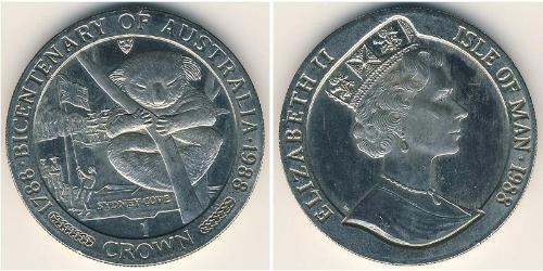 1 Crown Isle of Man Kupfer/Nickel Elizabeth II (1926-2022)