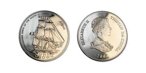 1 Crown Tristan da Cunha Kupfer/Nickel Elizabeth II (1926-2022)