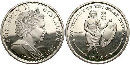 1 Crown Gibraltar (1704 - ) Níquel/Cobre Isabel II (1926-2022)