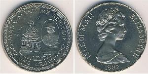1 Crown Isla de Man Níquel/Cobre Isabel II (1926-2022)