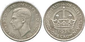 1 Crown Australia (1788 - 1939) Plata Jorge VI (1895-1952)