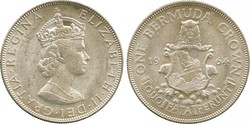1 Crown Bermudas Plata Isabel II (1926-2022)