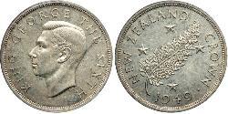 1 Crown Nueva Zelanda Plata Jorge VI (1895-1952)