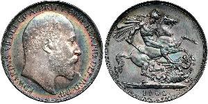1 Crown Reino Unido de Gran Bretaña e Irlanda (1801-1922) Plata Eduardo VII (1841-1910)