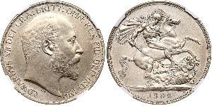 1 Crown Reino Unido de Gran Bretaña e Irlanda (1801-1922) Plata Eduardo VII (1841-1910)