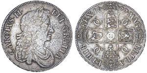 1 Crown Reino de Inglaterra (927-1649,1660-1707) Plata Carlos II (1630-1685)