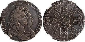 1 Crown Reino de Inglaterra (927-1649,1660-1707) Plata Guillermo III (1650-1702)