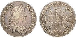 1 Crown Reino de Inglaterra (927-1649,1660-1707) Plata Carlos II (1630-1685)