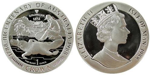 1 Crown Île de Man Platine Elizabeth II (1926-2022)