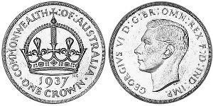 1 Crown Australien (1788 - 1939) Silber Georg VI (1895-1952)