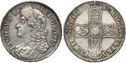 1 Crown Königreich England (927-1649,1660-1707) Silber Jakob II (1633-1701)