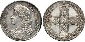 1 Crown Königreich England (927-1649,1660-1707) Silber Jakob II (1633-1701)
