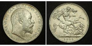 1 Crown Vereinigtes Königreich von Großbritannien und Irland (1801-1922) Silber Eduard VII (1841-1910)