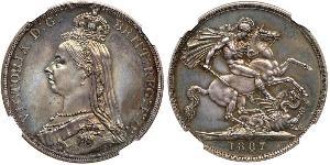 1 Crown Vereinigtes Königreich von Großbritannien und Irland (1801-1922) Silber Victoria (1819 - 1901)