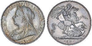 1 Crown Vereinigtes Königreich von Großbritannien und Irland (1801-1922) Silber Victoria (1819 - 1901)