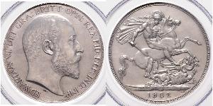 1 Crown Vereinigtes Königreich von Großbritannien und Irland (1801-1922) Silber Eduard VII (1841-1910)