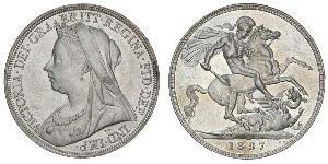 1 Crown Vereinigtes Königreich von Großbritannien und Irland (1801-1922) Silber Victoria (1819 - 1901)