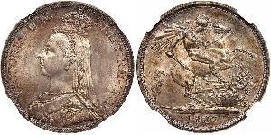 1 Crown Vereinigtes Königreich von Großbritannien und Irland (1801-1922) Silber Victoria (1819 - 1901)
