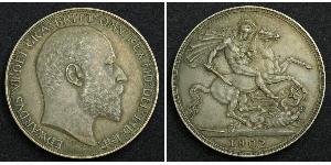 1 Crown Vereinigtes Königreich von Großbritannien und Irland (1801-1922) Silber Eduard VII (1841-1910)