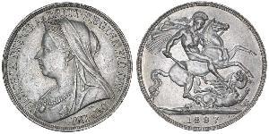 1 Crown Vereinigtes Königreich von Großbritannien und Irland (1801-1922) Silber Victoria (1819 - 1901)