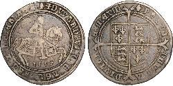 1 Crown Kingdom of England (927-1649,1660-1707) Silver Edward VI  (1537-1553)